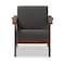 Baxton Studio Cayla Grey and "Walnut" Wood Living Room 1-Seater Lounge Chair 126-6885 - alternate 4